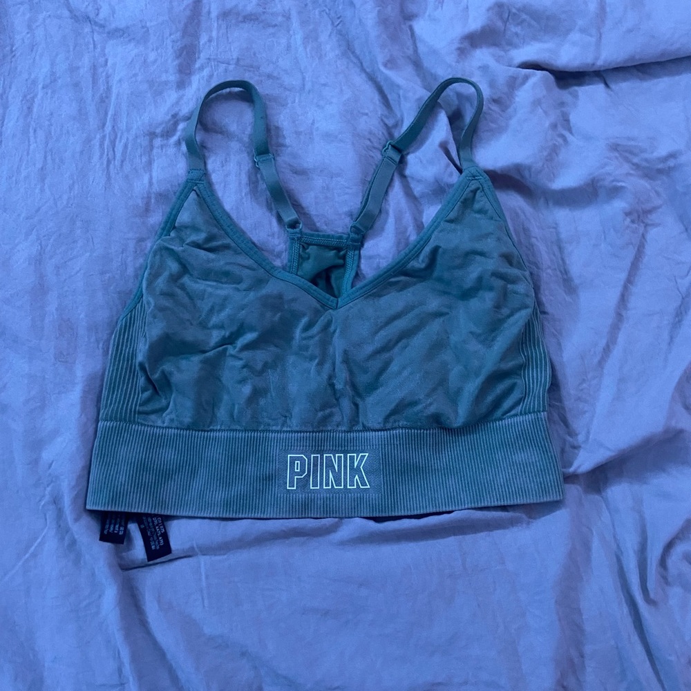 Green and White Tiedye Sports Bra PINK